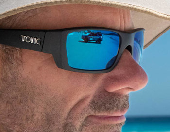 Mirror lens polarised fishing sunglasses